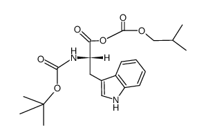 (S)-(S)-2-((tert-butoxycarbonyl)amino)-3-(1H-indol-3-yl)propanoic (isobutyl carbonic) anhydride结构式