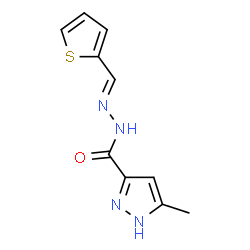 (E)-3-methyl-N-(thiophen-2-ylmethylene)-1H-pyrazole-5-carbohydrazide结构式