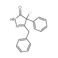 3H-Pyrazol-3-one,4-chloro-2,4-dihydro-4-phenyl-5-(phenylmethyl)- Structure