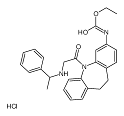 ethyl N-[11-[2-(1-phenylethylamino)acetyl]-5,6-dihydrobenzo[b][1]benzazepin-2-yl]carbamate,hydrochloride结构式