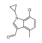 7-chloro-4-methyl-1-(cyclopropanyl)-1H-indole-3-carboxaldehyde结构式