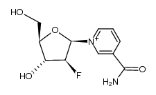 3-carbamoyl-1-((2R,3S,4R,5R)-3-fluoro-4-hydroxy-5-(hydroxymethyl)tetrahydrofuran-2yl)pyridin-1-ium Structure