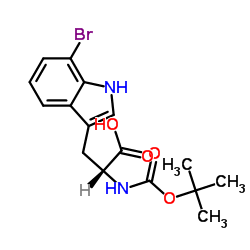7-Bromo-N-{[(2-methyl-2-propanyl)oxy]carbonyl}tryptophan Structure