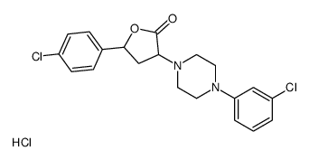 2(3H)-Furanone, dihydro-5-(4-chlorophenyl)-3-(4-(3-chlorophenyl)-1-pip erazinyl)-, monohydrochloride Structure