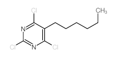 Pyrimidine,2,4,6-trichloro-5-hexyl-结构式