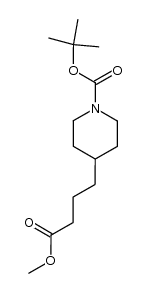methyl 4-[N-[(tert-butyloxy)carbonyl]piperidin-4-yl]butanoate Structure