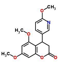 5,7-Dimethoxy-4-(6-methoxy-3-pyridinyl)-2-chromanone Structure
