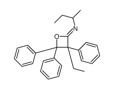 N-(3-Ethyl-3,4,4-triphenyloxetan-2-ylidene)butan-2-amine structure