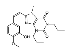 8-[(E)-2-(3-hydroxy-4-methoxyphenyl)ethenyl]-7-methyl-1,3-dipropylpurine-2,6-dione结构式