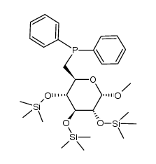 Methyl 6-deoxy-6-(diphenylphosphino)-2,3,4-tris-O-(trimethylsilyl)hexo pyranoside structure