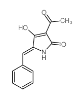 (2Z)-4-acetyl-2-benzylidene-5-hydroxy-1H-pyrrol-3-one结构式