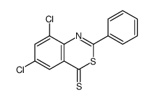 6,8-dichloro-2-phenyl-3,1-benzothiazine-4-thione结构式