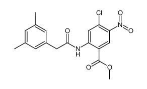 4-chloro-2-[2-(3,5-dimethylphenyl)-acetylamino]-5-nitro-benzoic acid methyl ester结构式