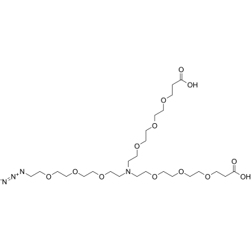 N-(Azido-PEG3)-N-bis(PEG3-acid) HCl structure