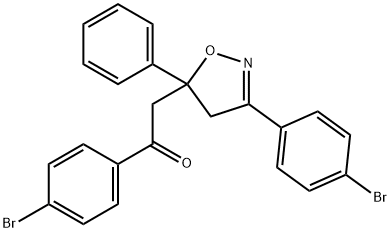 4'-Bromo-α-[3-(4-bromophenyl)-5-phenyl-2-isoxazolin-5-yl]acetophenone结构式