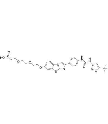 Desmorpholinyl Quizartinib-PEG2-COOH结构式
