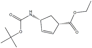 (1S,4R)-ethyl 4-(tert-butoxycarbonylaMino)cyclopent-2-enecarboxylate结构式