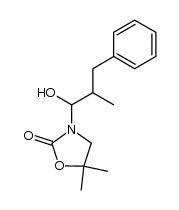 3-(1'-hydroxy-2'-benzylpropyl)-5,5-dimethyloxazolidin-2-one Structure