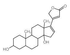 Carda-16,20(22)-dienolide,3,14-dihydroxy-, (3b,5b)- (9CI)结构式