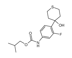 2-methylpropyl [3-fluoro-4-(tetrahydro-4-hydroxy-2H-thiopyran-4-yl)phenyl]carbamate Structure