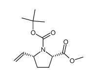 5R-ethenyl-pyrrolidine-1,2S-dicarboxylic acid 1-tert-butyl ester 2-methyl ester Structure