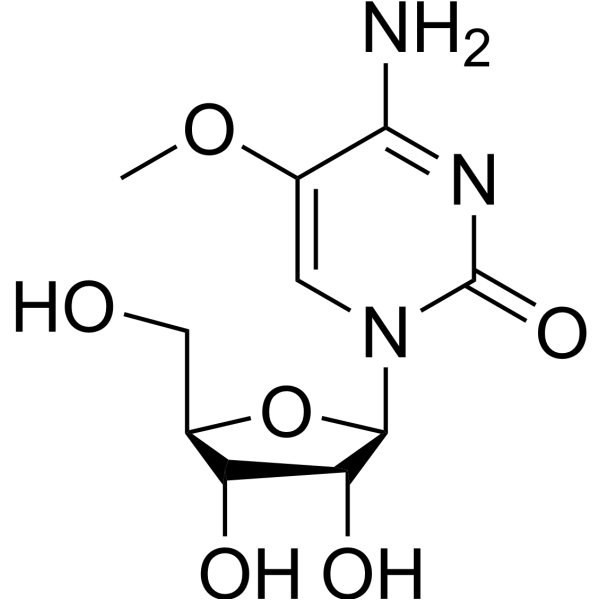 4-amino-1-[3,4-dihydroxy-5-(hydroxymethyl)oxolan-2-yl]-5-methoxy-pyrimidin-2-one structure