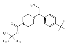 tert-butyl 4-[2-amino-1-[4-(trifluoromethyl)phenyl]ethyl]piperazine-1-carboxylate Structure