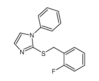 2-[(2-fluorophenyl)methylsulfanyl]-1-phenylimidazole Structure