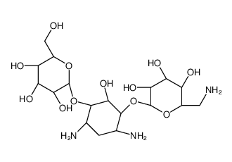 (2R,3S,4S,5R,6R)-2-(aminomethyl)-6-[(1S,2R,3R,4S,6R)-4,6-diamino-2-hydroxy-3-[(2S,3R,4S,5S,6R)-3,4,5-trihydroxy-6-(hydroxymethyl)oxan-2-yl]oxycyclohexyl]oxyoxane-3,4,5-triol结构式