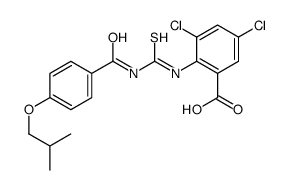3,5-DICHLORO-2-[[[[4-(2-METHYLPROPOXY)BENZOYL]AMINO]THIOXOMETHYL]AMINO]-BENZOIC ACID Structure