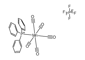 pentacarbonyl(triphenylphosphine)manganese(I) hexafluorophosphate Structure
