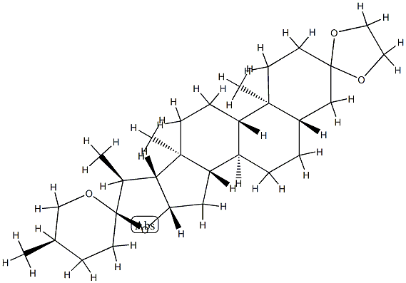 (25R)-5α-Spirostan-3-one 1,2-ethanediyl acetal Structure