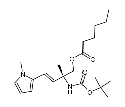 (2R)-tert-butoxycarbonylamino-1-n-hexanoyloxy-2-methyl-4-(1-methylpyrrol-2-yl)-3-butene结构式