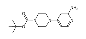 4-(2-氨基吡啶-4-基)哌嗪-1-甲酸叔丁酯结构式
