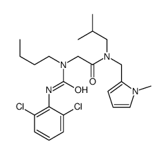 2-[butyl-[(2,6-dichlorophenyl)carbamoyl]amino]-N-(2-methylpropyl)-N-[(1-methylpyrrol-2-yl)methyl]acetamide结构式