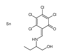 2,3,4,5-tetrachloro-6-[(1-hydroxybutan-2-ylamino)methylidene]cyclohexa-2,4-dien-1-one,tin结构式