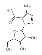 1H-Pyrazole-5-carboxamide,4-amino-1-b-D-ribofuranosyl- Structure