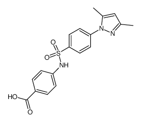 4-[4-(3,5-dimethyl-pyrazol-1-yl)-benzenesulfonylamino]-benzoic acid Structure