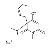 5-Isopropyl-1-methyl-5-(2-pentenyl)-2-sodiooxy-4,6(1H,5H)-pyrimidinedione结构式