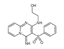 2-(3-benzenesulfonyl-4-imino-4H-pyrido[1,2-a]pyrimidin-2-ylamino)ethanol结构式