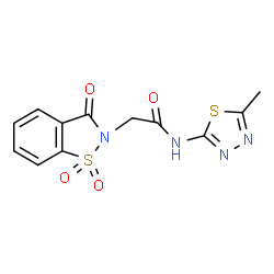 2-(1,1-Dioxido-3-oxo-1,2-benzothiazol-2(3H)-yl)-N-(5-methyl-1,3,4-thiadiazol-2-yl)acetamide结构式