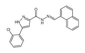 3-(2-chlorophenyl)-N-(naphthalen-1-ylmethylideneamino)-1H-pyrazole-5-carboxamide结构式