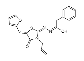 N-[[5-(furan-2-ylmethylidene)-4-oxo-3-prop-2-enyl-1,3-thiazolidin-2-ylidene]amino]-2-phenylacetamide Structure