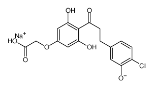 sodium,2-[4-[3-(4-chloro-3-hydroxyphenyl)propanoyl]-3,5-dihydroxyphenoxy]acetate Structure