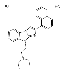 N,N-diethyl-2-(2-naphthalen-1-ylimidazo[1,2-a]benzimidazol-4-yl)ethanamine,dihydrochloride Structure