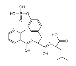 (2S)-4-methyl-2-[[(2S)-2-[(2-methylpyridine-3-carbonyl)amino]-3-(4-phosphonooxyphenyl)propanoyl]amino]pentanoic acid Structure