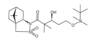 (S)-N-[5-tert-butyldimethylsilyloxy-(3S)-hydroxy-2,2-dimethylpentanoyl]bornane-10,2-sultam结构式