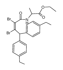 2-[(Z)-2,3-Dibromo-4,4-bis-(4-ethyl-phenyl)-but-2-enoylamino]-propionic acid ethyl ester结构式