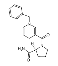 1-benzyl-3-<(S)-(2'-carbamoylpyrrolidinyl)carbonyl>-1,4-dihydropyridine结构式