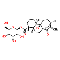 等效-9-羟基-15-氧代-16-贝壳杉烯-19-酸 BETA-D-吡喃葡萄糖酯结构式